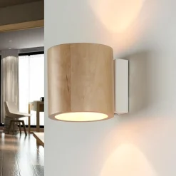 Kleine Wandlampe Holz Up Down G9 wohnlich VALERYA Flur