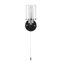 Kleine Wandlampe mit Schalter Glasschirm IP44 H:17cm