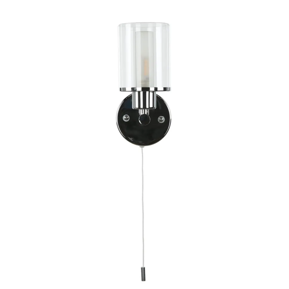 Kleine Wandlampe mit Schalter Glasschirm IP44 H:17cm