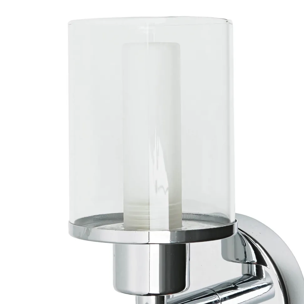 Kleine Wandlampe mit Schalter Glasschirm IP44 H:17cm