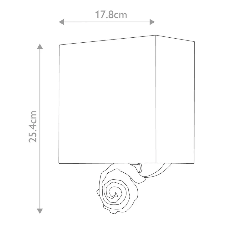 Kleine Wandleuchte Stoff H: 25,4 cm Creme Weiß