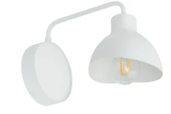 Kleine Wandleuchte Weiß Metall dekorativ E27 B:14,5 cm