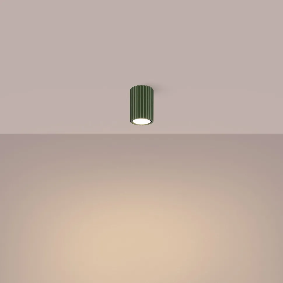 Kleiner Aufbauspot GU10 Ø 6,5 cm H: 10 cm Aufputz Grün Modern