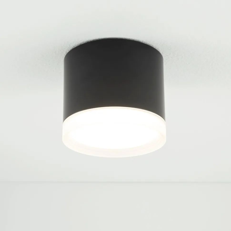 Kleiner Deckenspot Schwarz GX53 Ø 8,5 cm Aluminium Modern