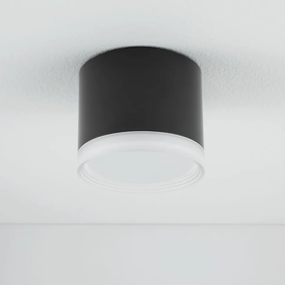 Kleiner Deckenspot Schwarz GX53 Ø 8,5 cm Aluminium Modern