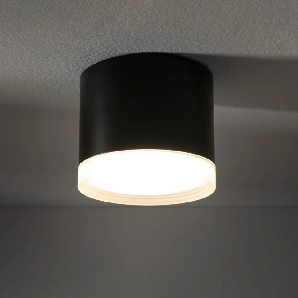 Kleiner Deckenspot Schwarz GX53 Ø 8,5 cm Aluminium Modern