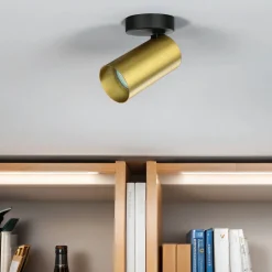 Kleiner Deckenstrahler Messing H:13cm GU10 elegant