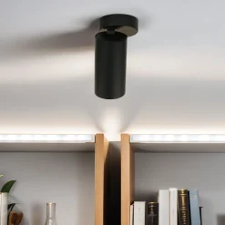 Kleiner Deckenstrahler Schwarz Gold H:13cm Ø7cm elegant