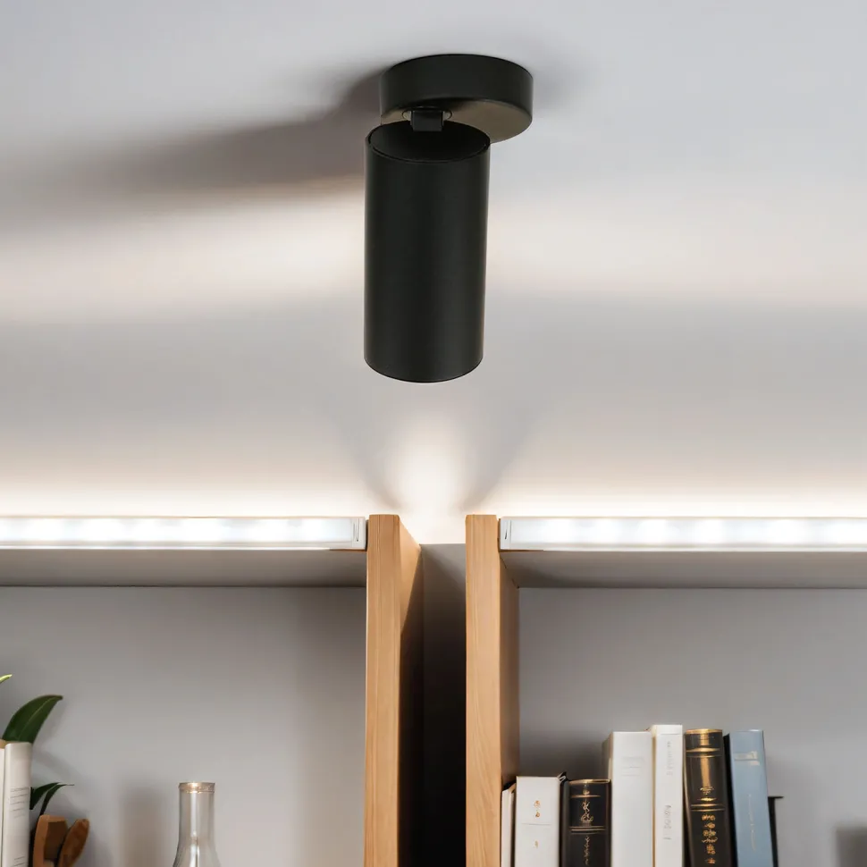 Kleiner Deckenstrahler Schwarz Gold H:13cm Ø7cm elegant