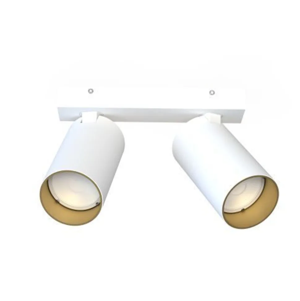 Kleiner Deckenstrahler Weiß Gold L:17-31cm elegant