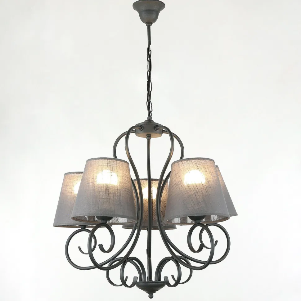 Kronleuchter ABUELA Stoff 5-flmg Landhaus Esstisch