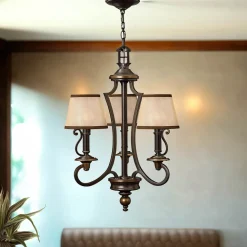 Kronleuchter ANABELL 9 Creme kürzbar Ø46cm Lampe