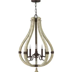 Kronleuchter Antik Design Holz Metall Ø51cm Esstisch