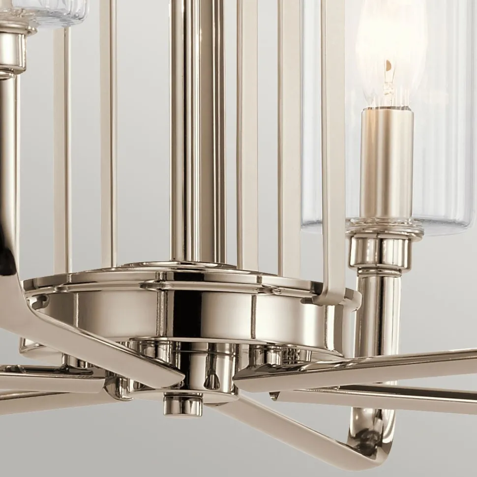 Kronleuchter Art Déco Metall Glas B: 68,6 cm H: max. 169,8 cm