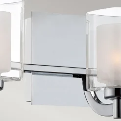 Kronleuchter Badezimmer IP44 Ø 38,4 cm Metall Glas Chrom Weiß