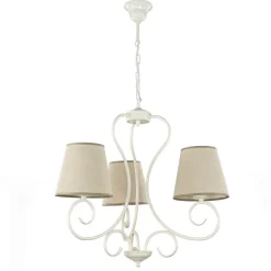 Kronleuchter Beige Landhaus Stoff Esstisch Lampe