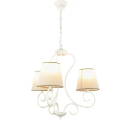 Kronleuchter Beige Landhaus Stoff Esstisch Lampe