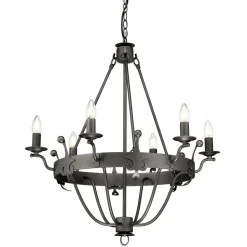 Kronleuchter CAMELOT 10 Graphit Ø71cm kürzbar