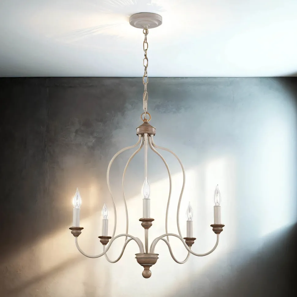 Kronleuchter CANDELA 8 Shabby 5xE14 kürzbar Lampe