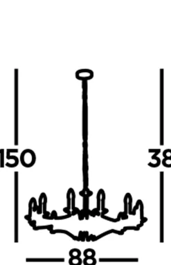 Kronleuchter Chrom 12-armig E14 Ø 88 cm H: max. 1,5 m Metall