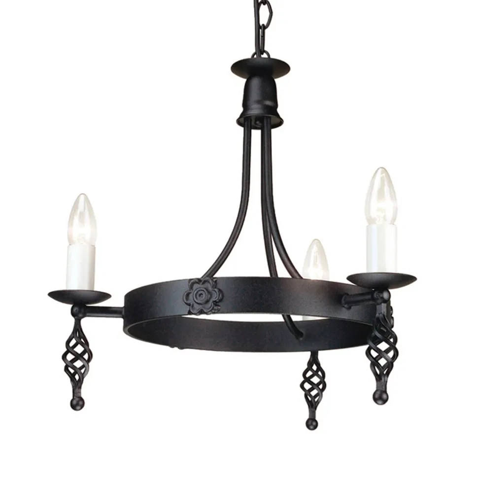 Kronleuchter Esstisch Schwarz Metall Rustikal Ø48cm