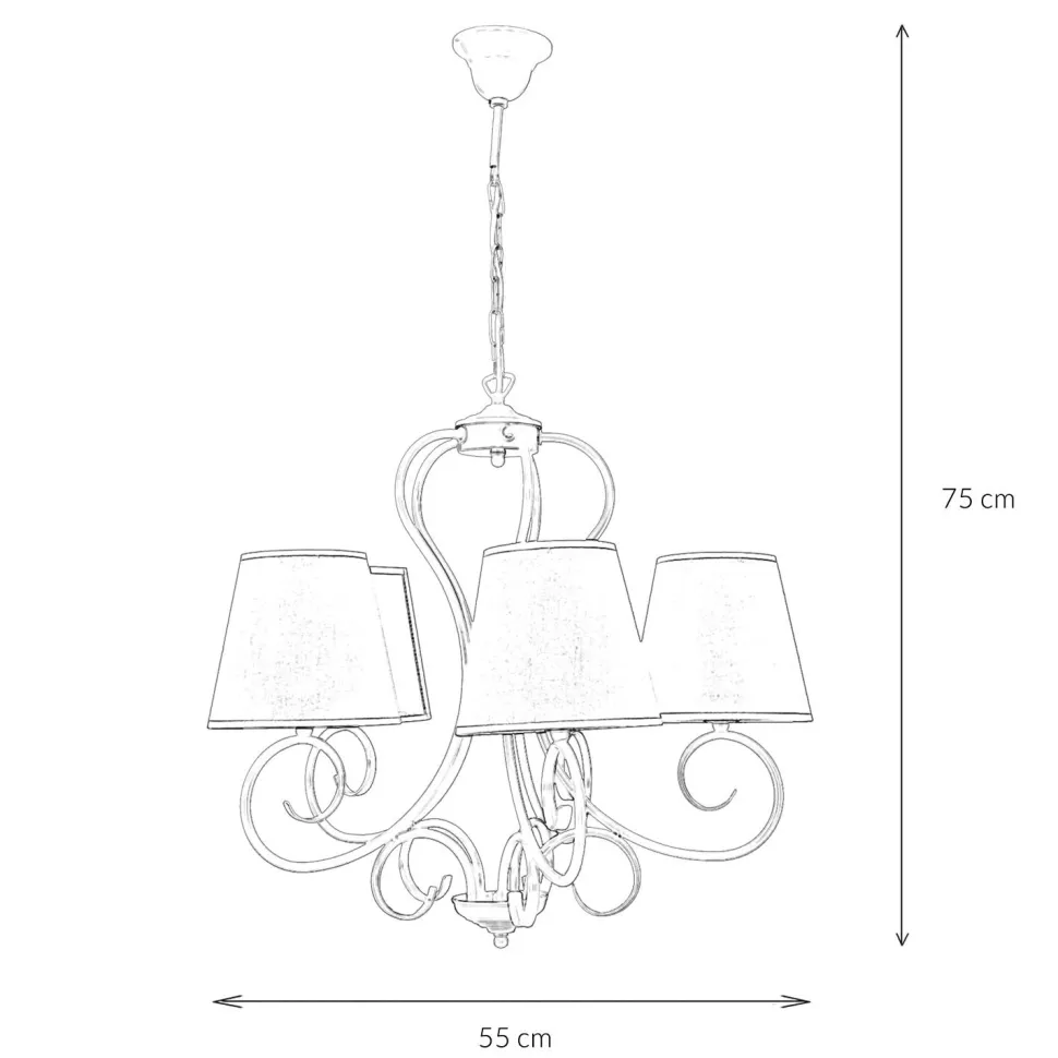 Kronleuchter 5-flmg Landhaus Esstisch gemütlich