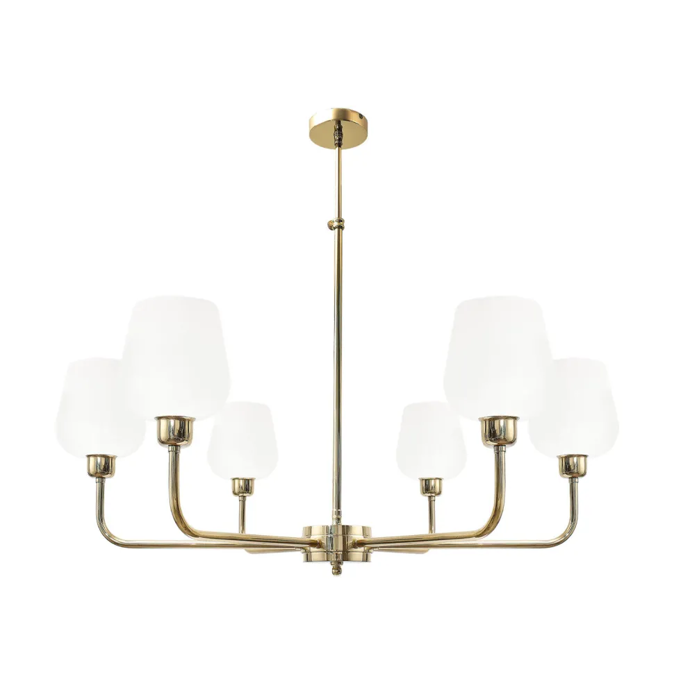 Kronleuchter Glas Messing Ø 81 cm 6x E27 verstellbar