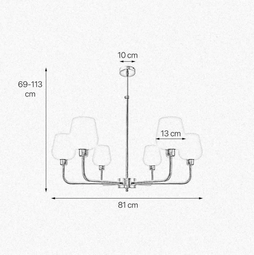 Kronleuchter Glas Messing Ø 81 cm 6x E27 verstellbar