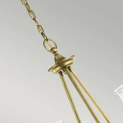 Kronleuchter Glas Metall in Messing Klar Jugendstil