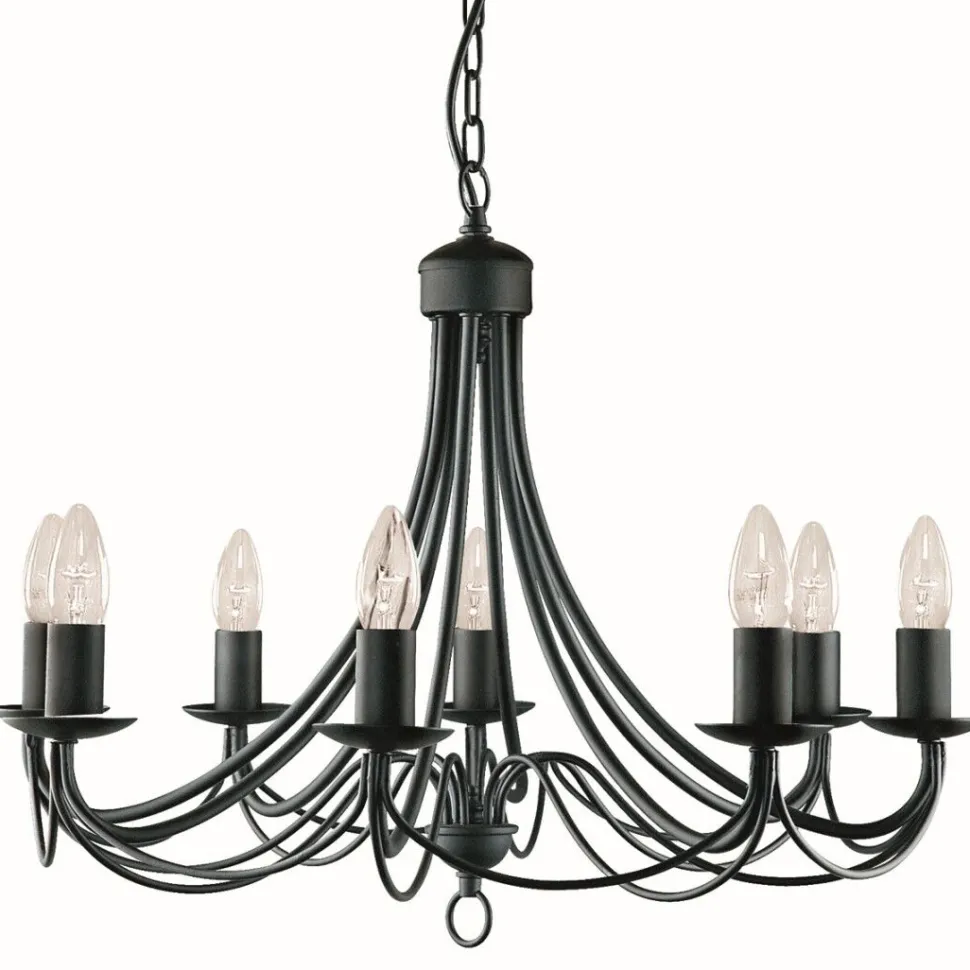 Kronleuchter in matt Schwarz 8-flmg.