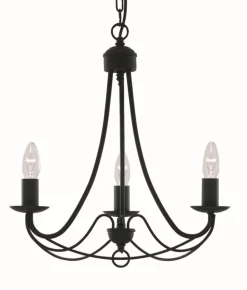 Kronleuchter in matt Schwarz 3-flmg.