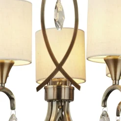 Kronleuchter in Messing Antik Natur 5-flammig E14 Ø 52 cm