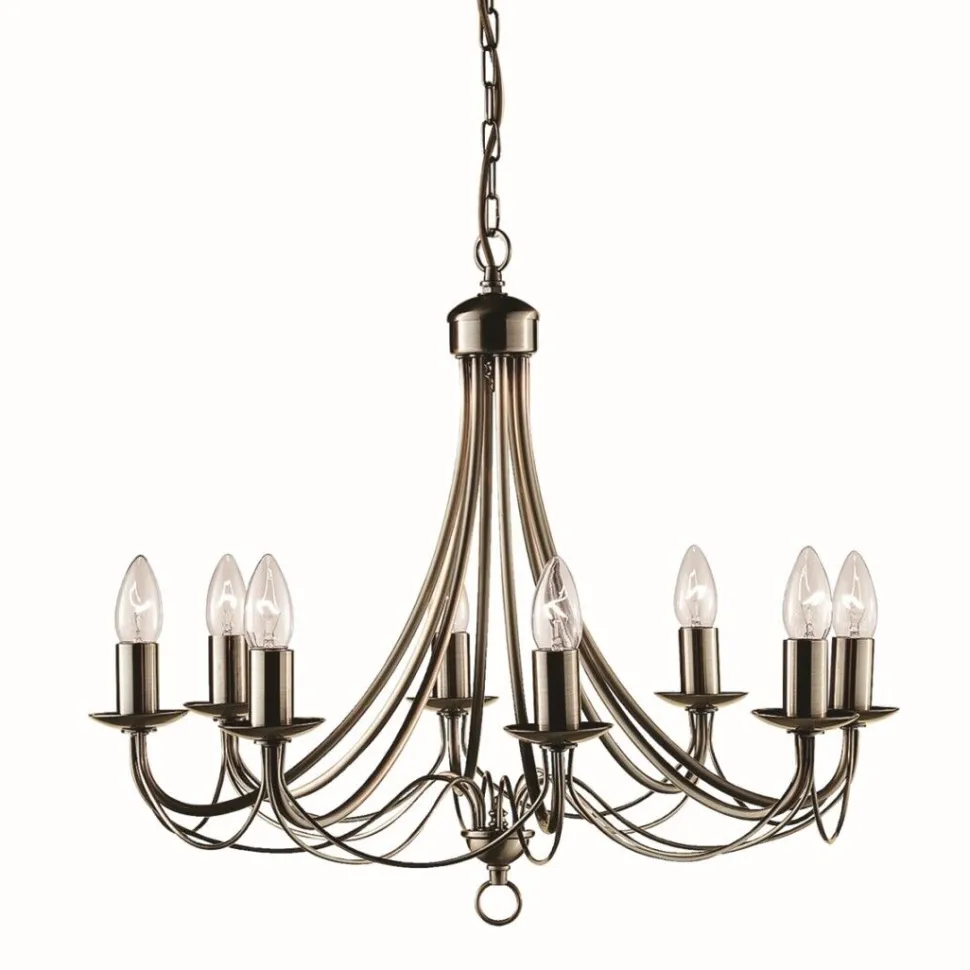 Kronleuchter in Messing Antik 8-flmg.