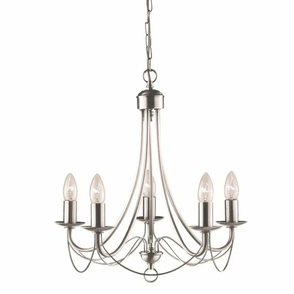 Kronleuchter in Silber 5-flmg.