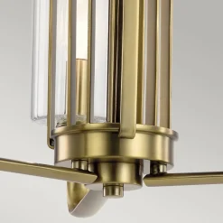 Kronleuchter Jugendstil 45,9 cm breit 3-flammig E14 in Messing