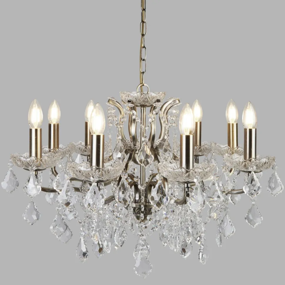 Kronleuchter Kristall Ø 70 cm in Messing Antik 8x E14