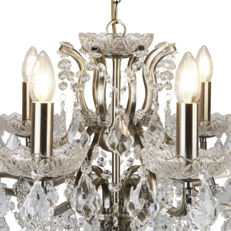 Kronleuchter Kristall Ø 70 cm in Messing Antik 8x E14