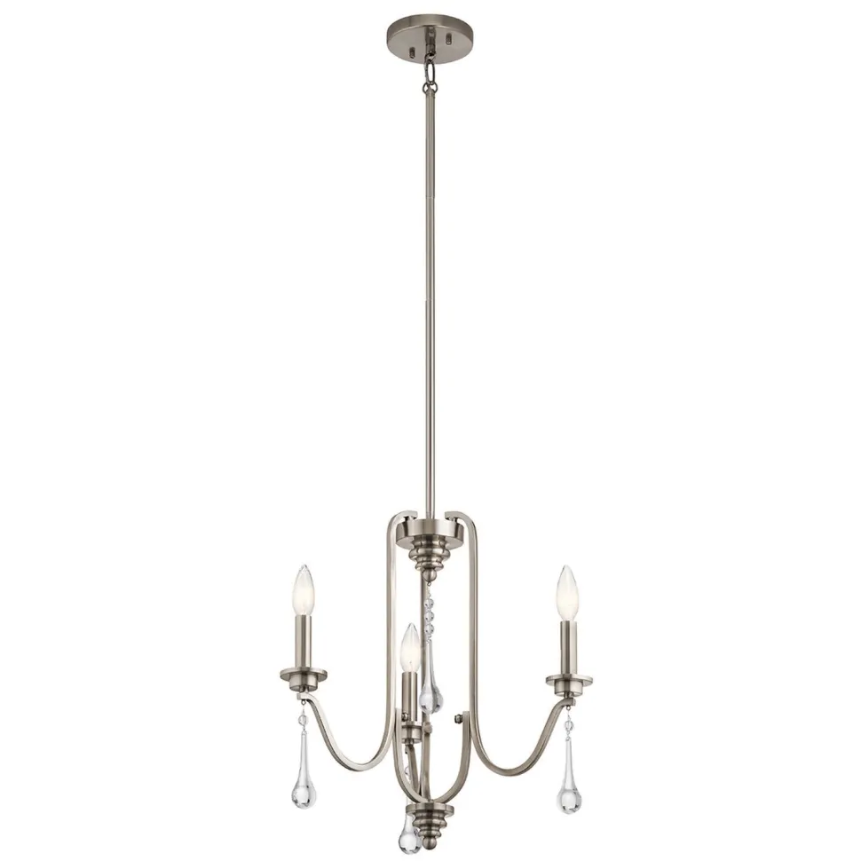 Kronleuchter Kristall Metall B: 45,7 cm 3-armig E14 ZINNIA