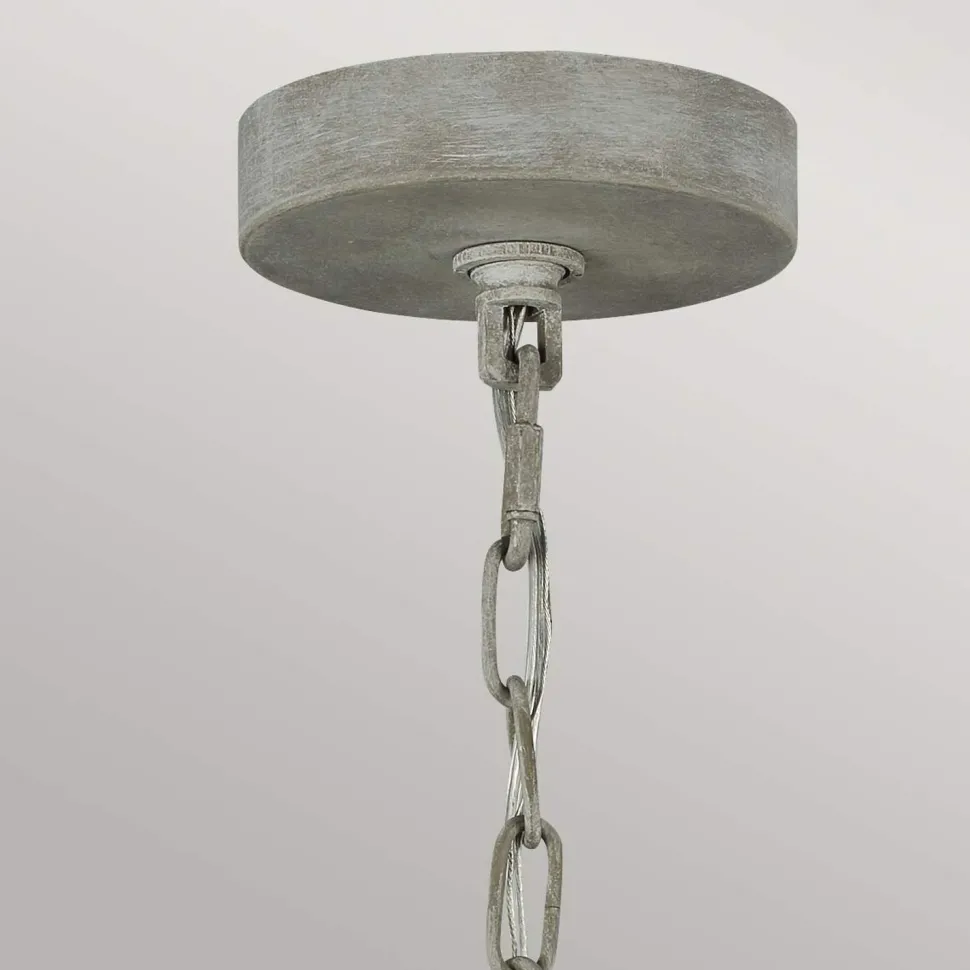 Kronleuchter Landhaus Shabby B: 81,3 cm H: max. 311 cm Grau