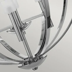 Kronleuchter LED G9 rund D: 71,3 cm Metall Glas in Chrom Weiß