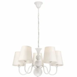 Kronleuchter MADISYN Weiß Stoff 5-flmg Esszimmer