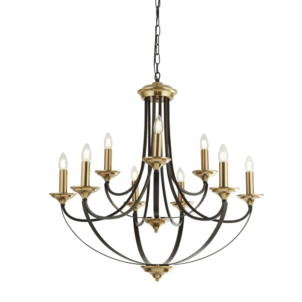 Kronleuchter Metall Ø 78 cm 9-flammig E14 in Bronze JORGE