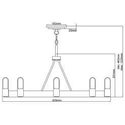 Kronleuchter Metall E27 D: 82,9 cm H: max. 122,5 cm