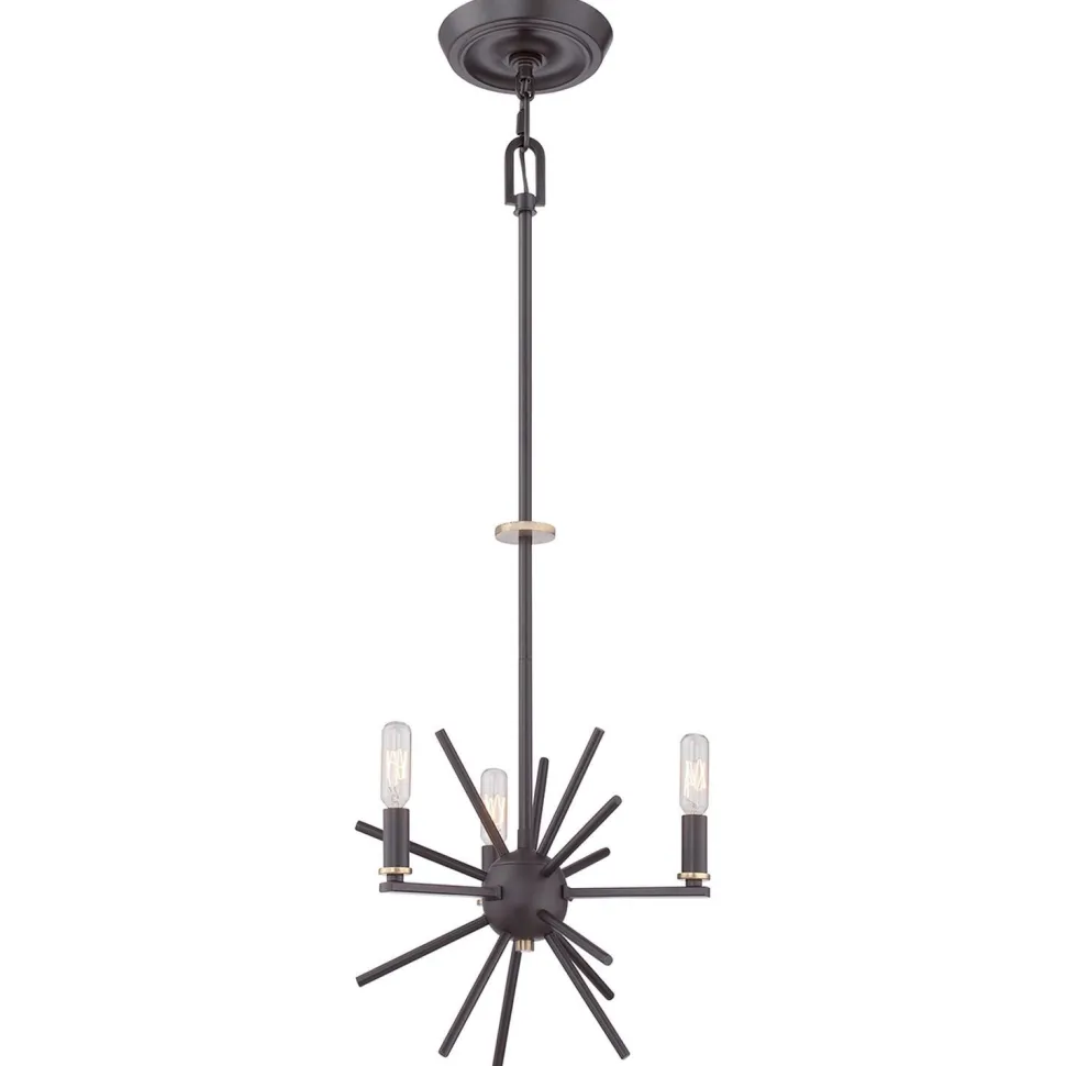 Kronleuchter Metall 3-flammig verstellbar in Bronze NELI