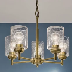 Kronleuchter Metall Glas 50,2 cm breit H: max. 144,4 cm