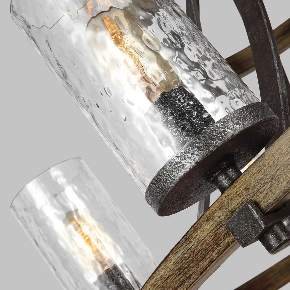 Kronleuchter Metall Glas E27 Ø 82,9 cm groß Rustikal