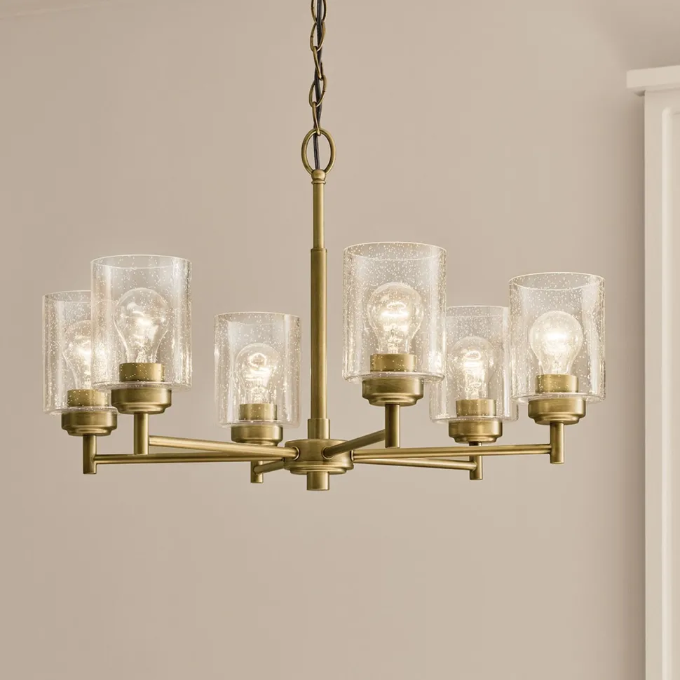 Kronleuchter Metall Glas B: 66 cm H: max. 145,2 cm 6x E27