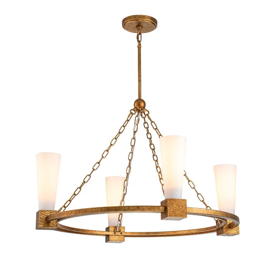 Kronleuchter Metall Glas 83,8 cm breit H: max. 205,7 cm Ring