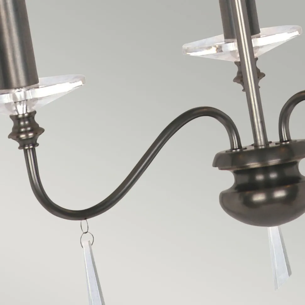 Kronleuchter Metall Glas Klassisch in Bronze antik