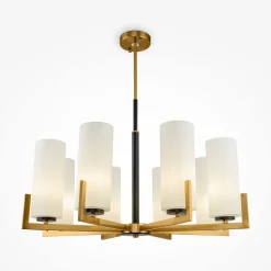 Kronleuchter Metall Glas B: 76 cm E27 Modern KAYA